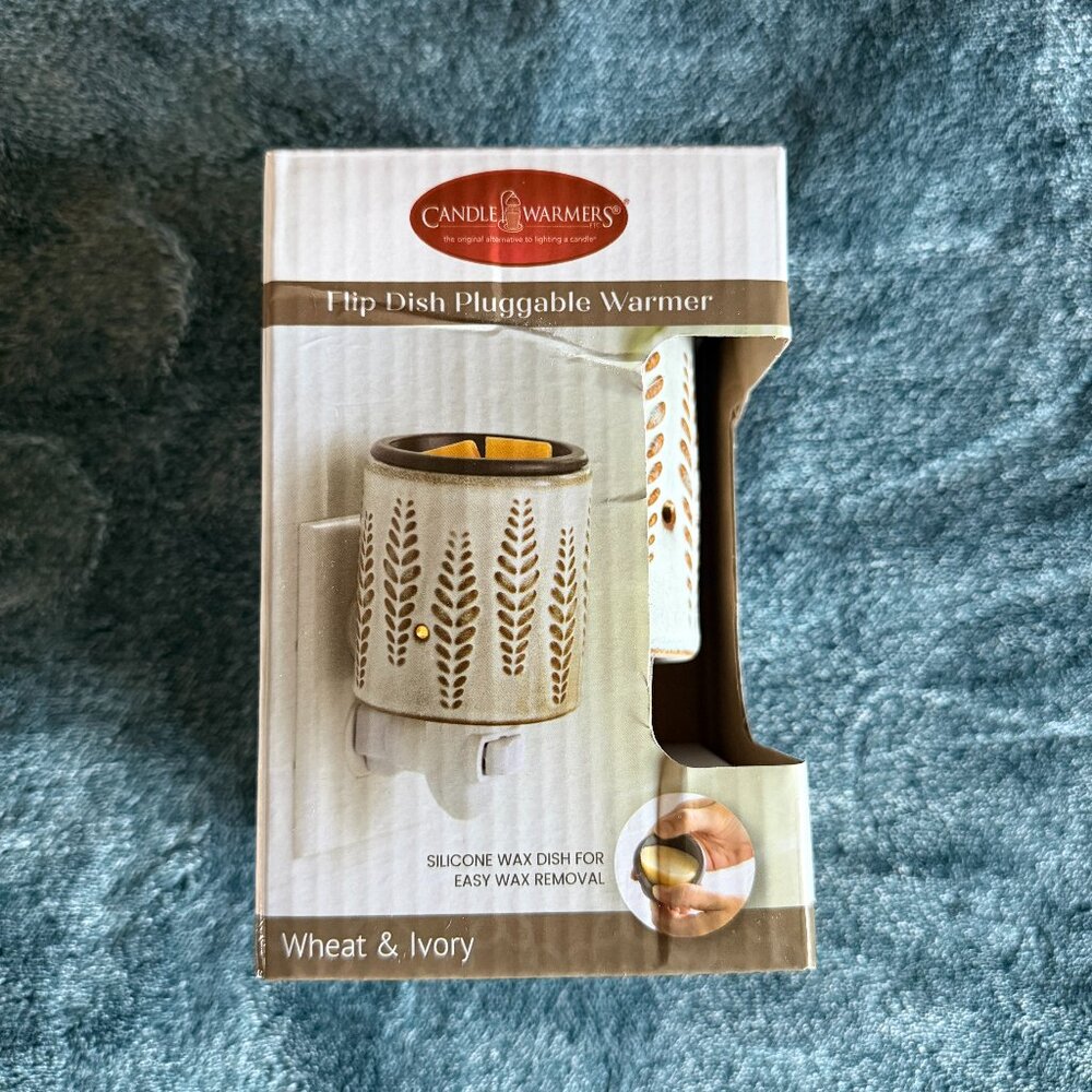 NEW Flip Dish Pluggable Warmer Wheat & Ivory by Candle Warmers